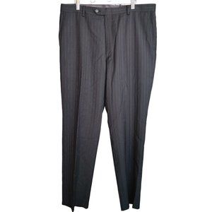 Axcess Wool Pinstripe Straight Leg Slacks - Gray Men's Size W36 x L32
